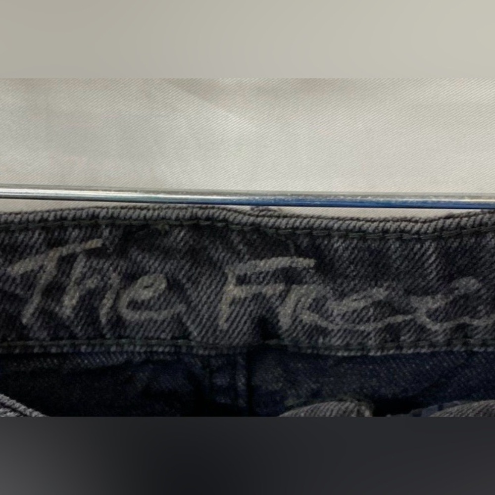 We The Free Faded Black Denim Maxi Skirt with Front Slit - Picture 3 of 6